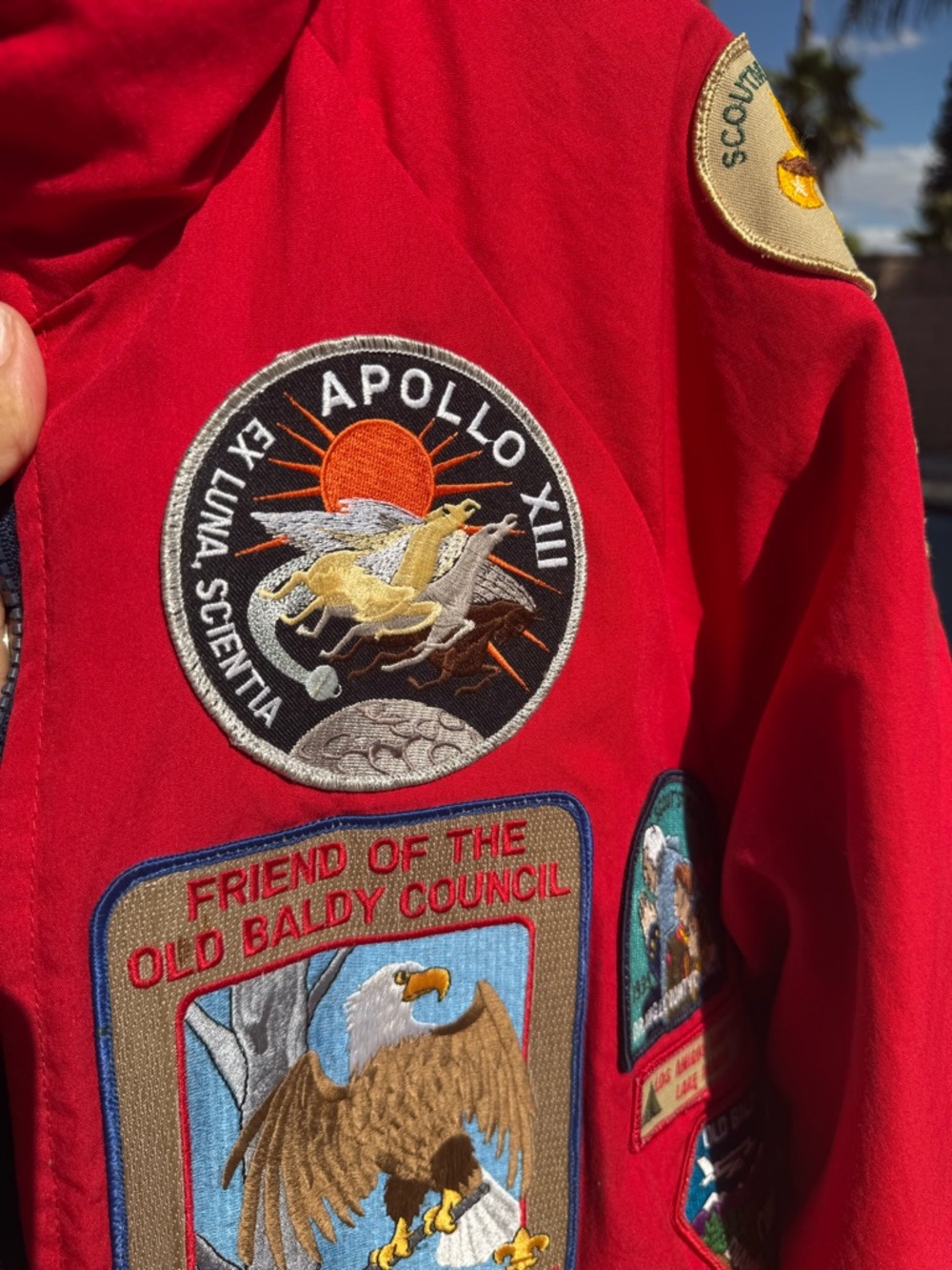 Boy Scouts of America patch bomber jacket SZ Lg - Picture 8 of 15